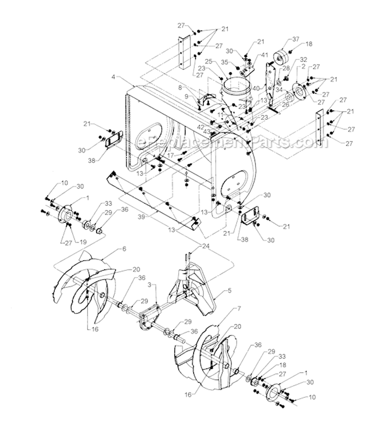 Page A Diagram and Parts List for 317E623D401 1997 Yard Man Snow Blower